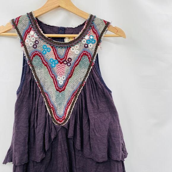 Free People Tops - Free People vintage archives beaded embroidered tiered tank